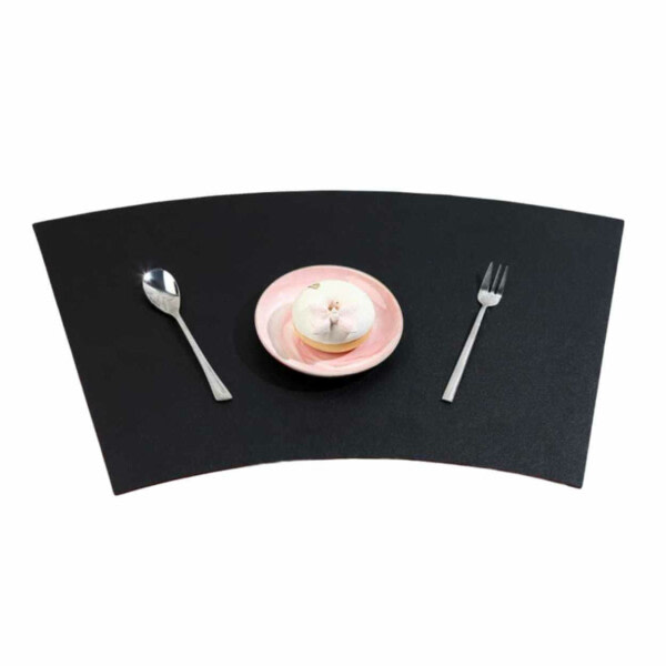 4-pakke bord tablet i kunstig læderbue sort 43x30cm sort