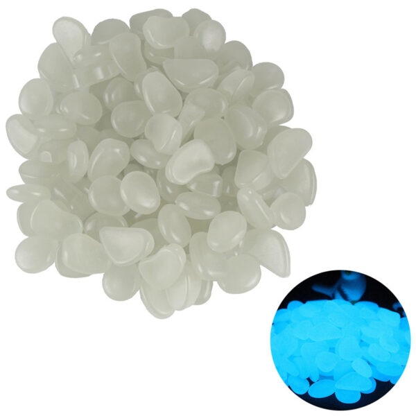Luminescent Stones | Valokiviä puutarhaan ja akvaarioon, 100 kpl Valkoinen valkoinen