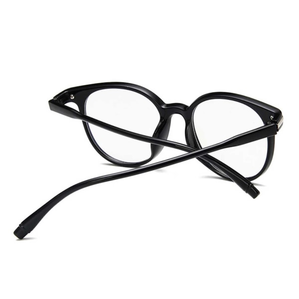 Svarta Runda Glasögon Klart Glas utan Styrka Klarglas svart