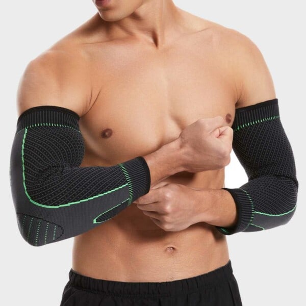 Albuebeskyttelse Tennisalbue - Albuestøtte Compression M sort