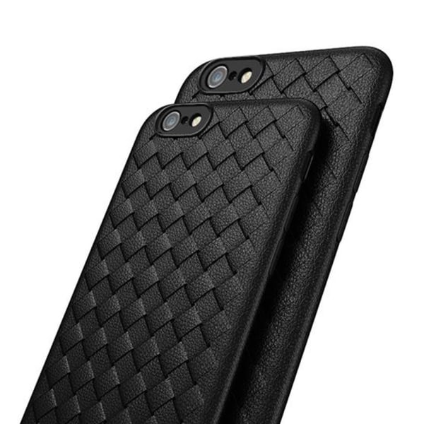 iPhone 8 plus mobil shell flettet sort læder læder sort