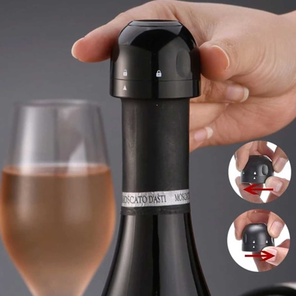Champagne/Vinkork - Vakuumkork Champagneförslutare svart