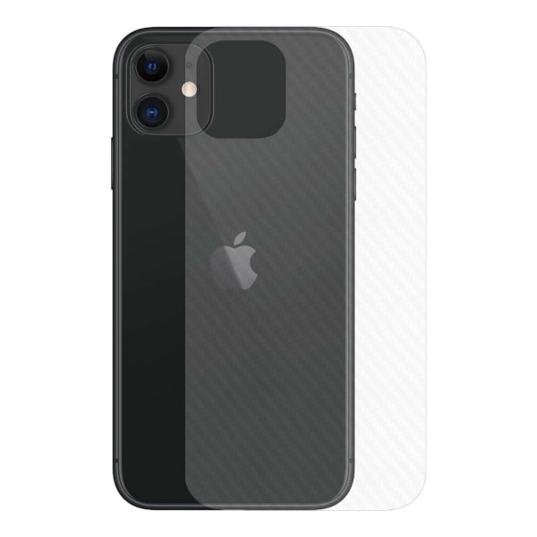 iPhone 12 Mini Kolfiber Vinyl Skin Dekal Skyddsfilm Baksida Carbon transparent