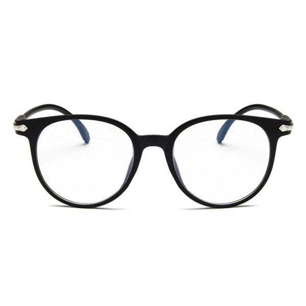 Mattsvarta Runda Glasögon Klart Glas utan Styrka Klarglas svart