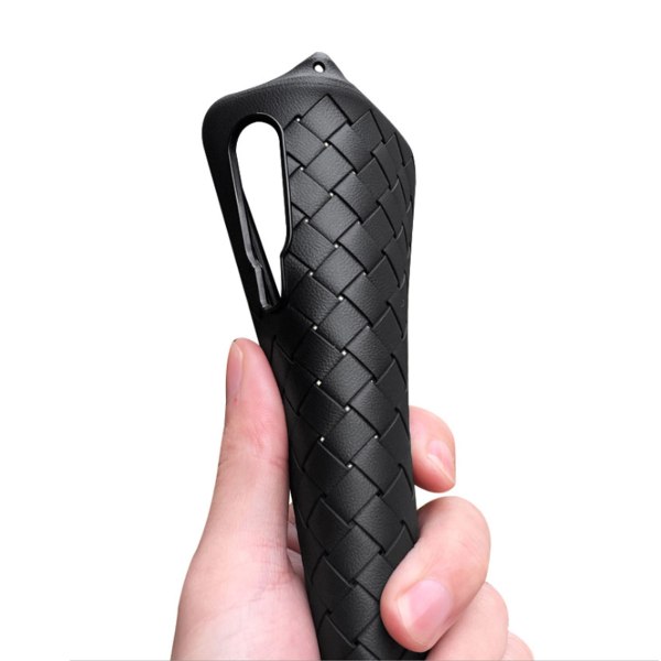 Huawei P30 Mobil Shell Braided Black Leather svart