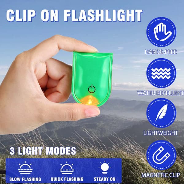 Clip On Lampe med Refleks Sikkerhetslys i Mørket Hvit
