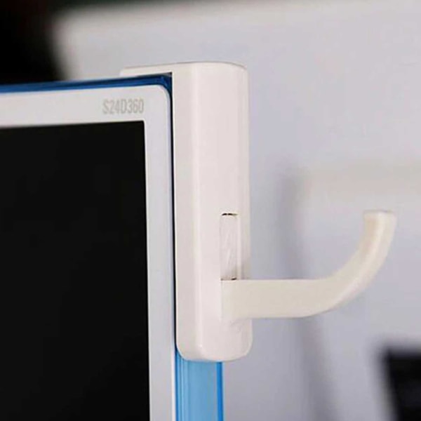 Självfästande Hörlurshållare för Montering på Datorskärm Vit vit