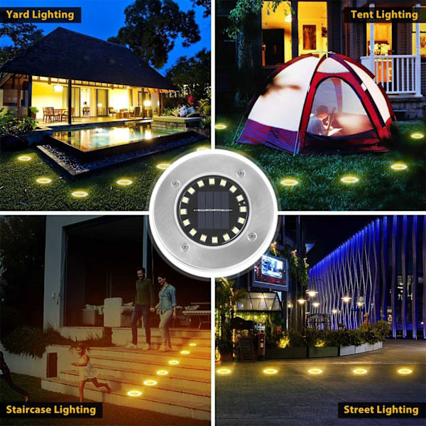 8-Pack Solcell Spotlights LED Markbelysning silver