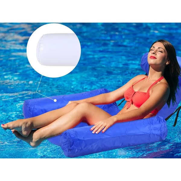 Oppustelig poolstol badesag – Flydende luftmadras med ryglæn til pool og strand