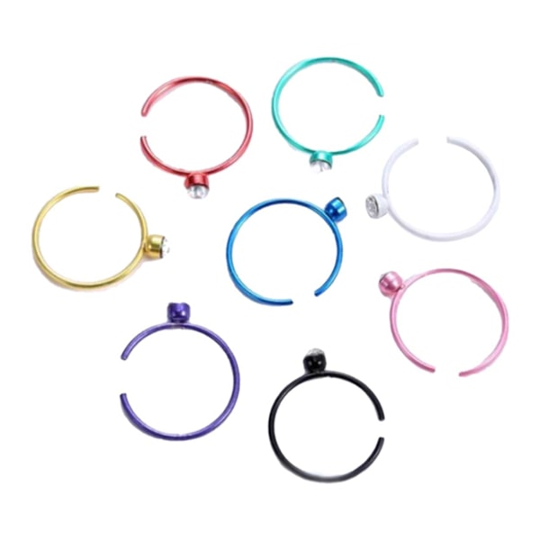 40-pack Fake Piercing Öron Läpp Näsring Septum Diamant flerfärgad