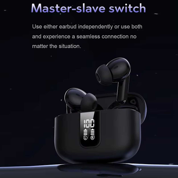Trådløse Bluetooth-hodetelefoner 20 timer ANC ENC BT 5.3 Sort svart