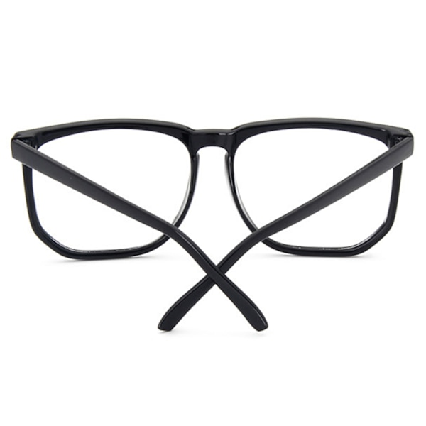 Sort store retro briller klart glas klart glas uden styrke sort
