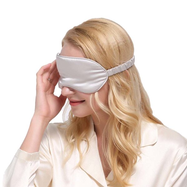 Mjuk Sovmask Ögonmask i Silke Flyg Resor - Grå grå