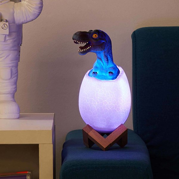 3D RGB LED Lampe Dinosaur T-REX Natlampe flerfarvet