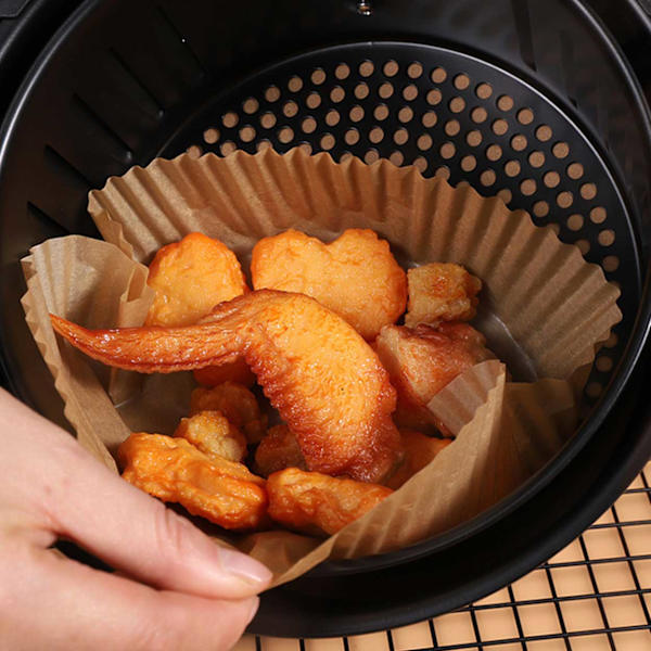 Air Fryer Papper 100-pack - 16cm Engångspapper för Luftfritös Brun brun