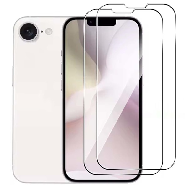 2-Pack iPhone 16e Skjermbeskytter HD i herdet glass gjennomsiktig