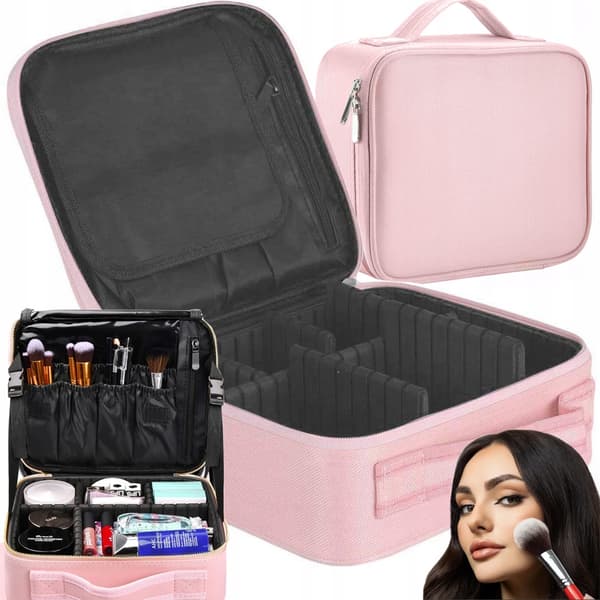 Sminkväska med Fack – Rymlig Necessär / Makeup Organizer för Resa & Förvaring