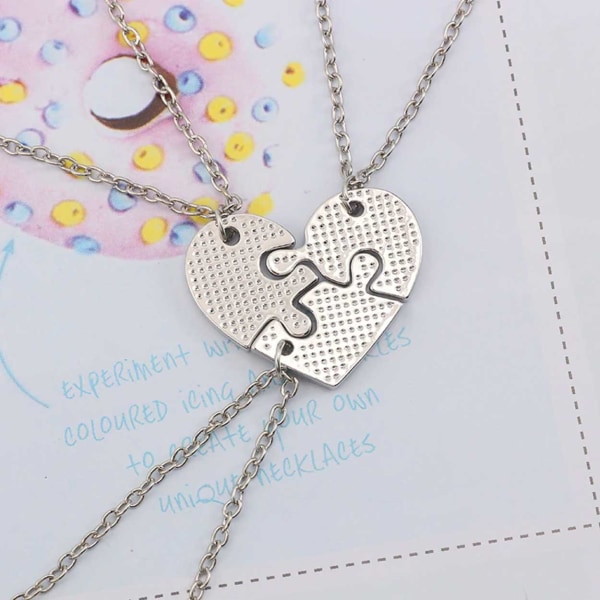 Tredelat Systerhalsband för 3 Systrar Kompishalsband silver
