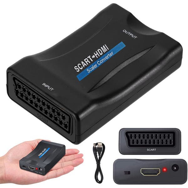 SCART til HDMI-adapter AV-konverter Full HD 1080p