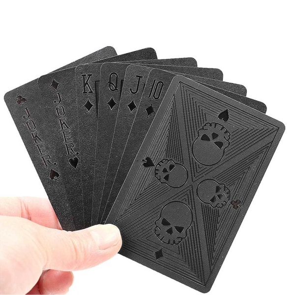 Musta metallinen pelikortti kuolema kallot pokerihoito Heavy Metal musta