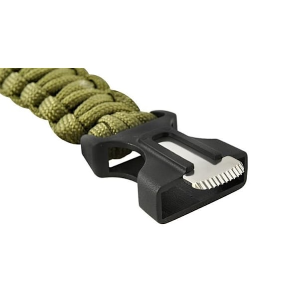Paracord Survival Rannekoru sytyttimellä ja kompassilla 5-in-1 Green