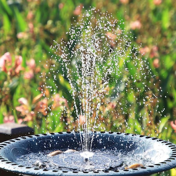 Solfontæne 16 cm – Flydende solcellefontæne til dam & fuglebad