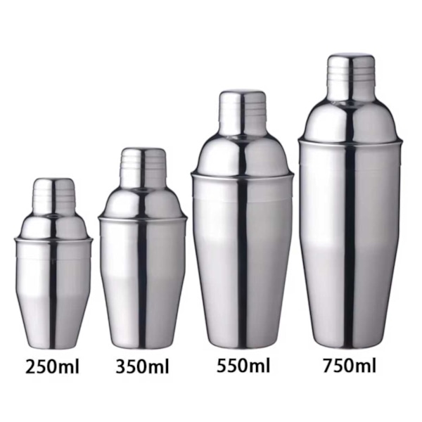 Cocktail shaker rustfrit stål 750ml sølv