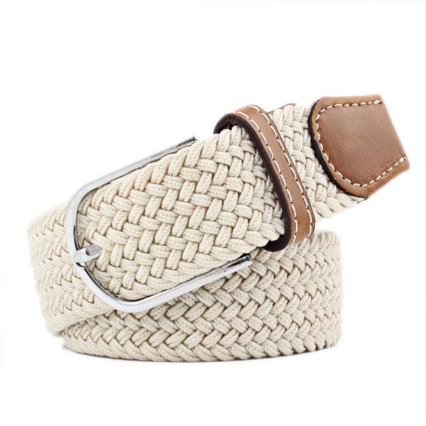 Elastic Belt Canvas Stoff Stretch Sharpen W26-W36 Beige beige