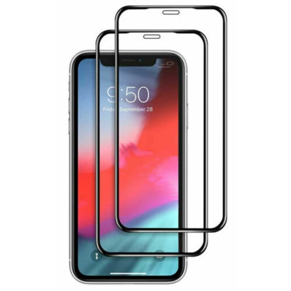 2-pakke iPhone XS Max HD Screen Protector Cured Glass Black sort