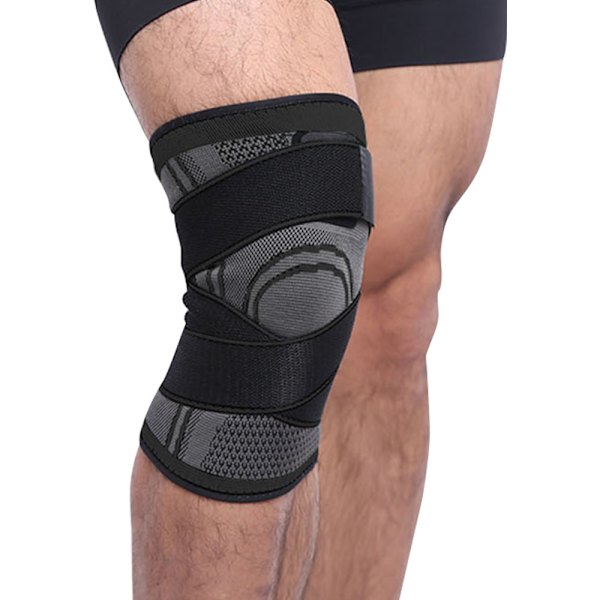 Knästöd med Kompression & Remmar – Elastiskt Sport Knäskydd Storlek L