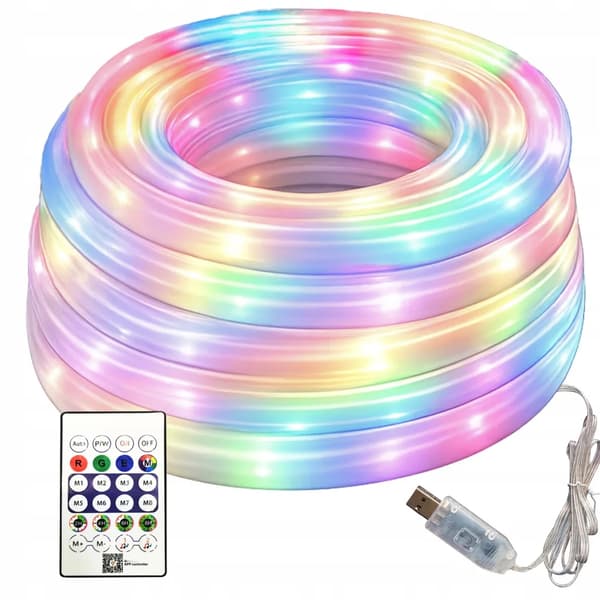RGBIC 360° Neon LED -nauha 5 m Bluetoothilla ja sovelluksella