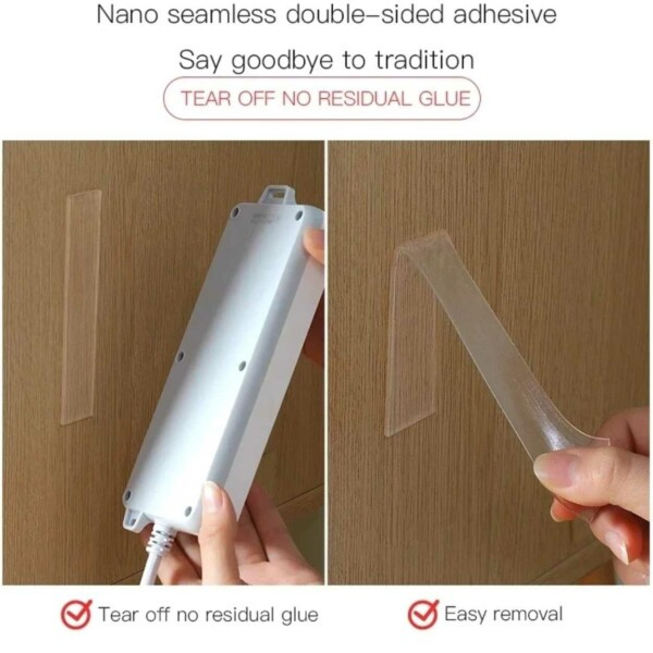 Nanot Tape - Dobbelt sidestilt bøding - Nano Tape gjennomsiktig 1m