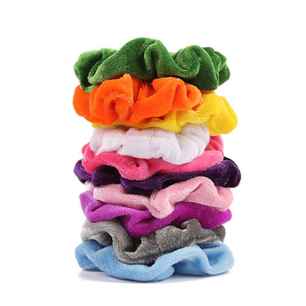 40-pack Scrunchies Hårsnoddar Sammet Flanell Olika Färger flerfärgad