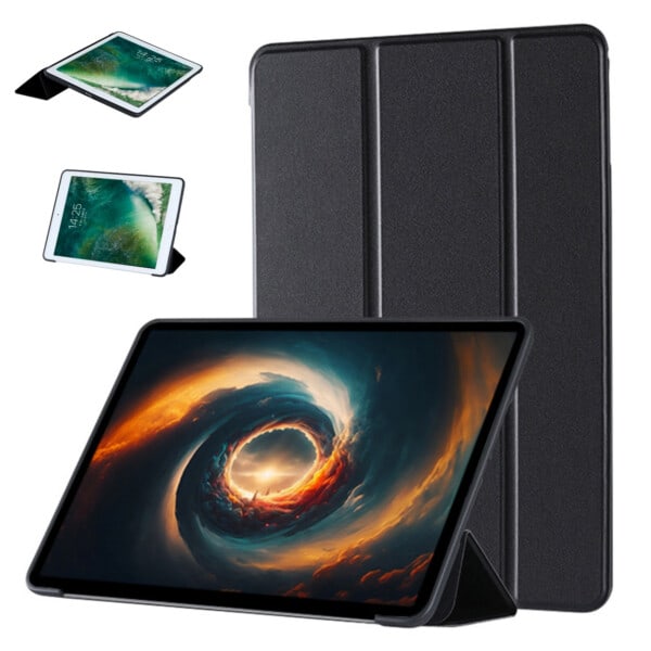 iPad 5/6/Air 1/Air 2 9,7" Shell Case Kolminkertainen Smart Case Musta musta