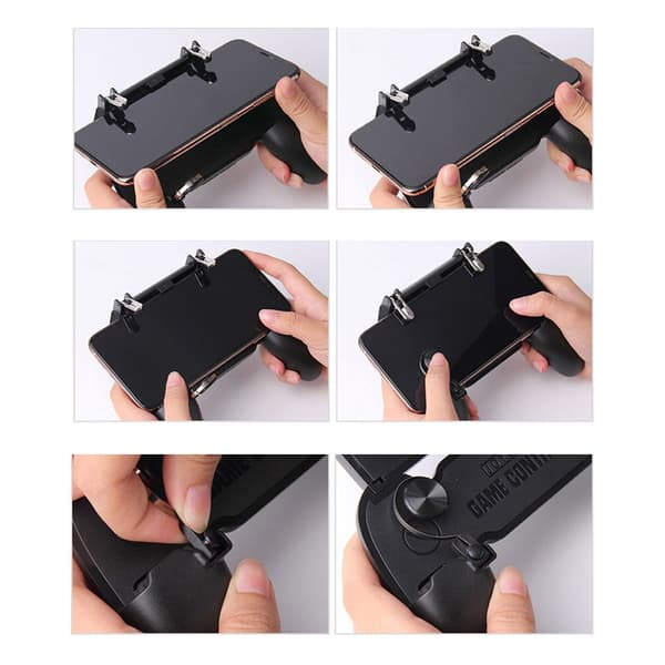 Universal Smartphone Game Control GamePad Grip Mobile PUBG svart