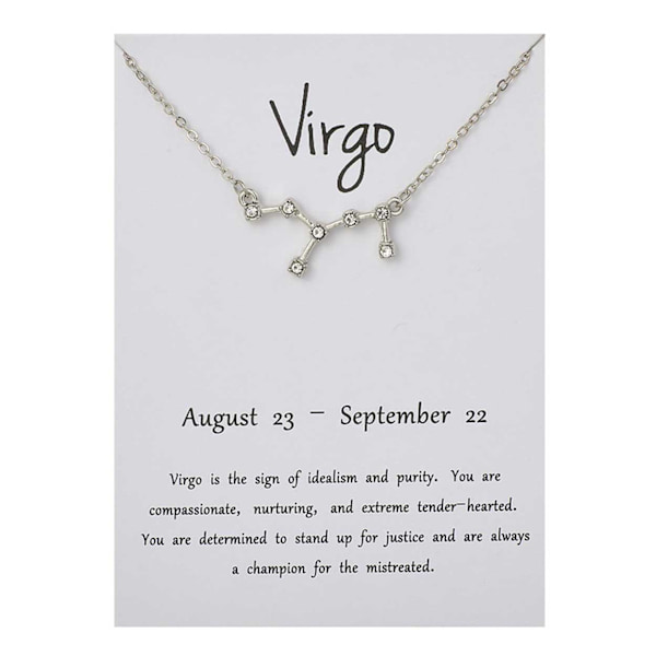 Star Sign Halskæde Virgo Virgo Gåvo Halskæde Sølv sølv