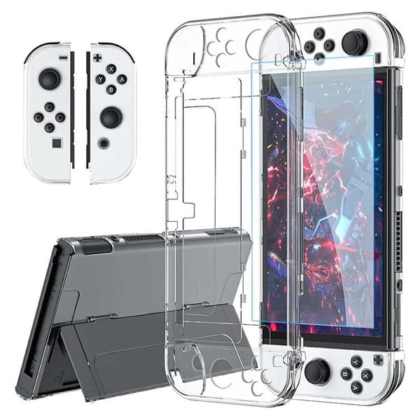 Nintendo Switch OLED-kompatibel Shell Hard Case i plastik gennemsigtig