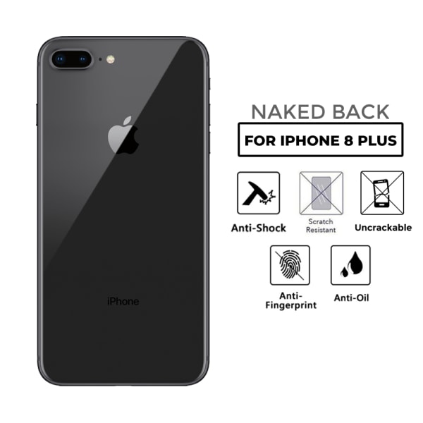 iPhone 8 plus läpinäkyvä ihonsuoja muovinen takaosa läpinäkyvä