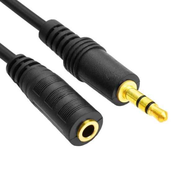 1,5m AUX 3,5 mm forlængerkabel Audio Kabel Kvinde Mand sort