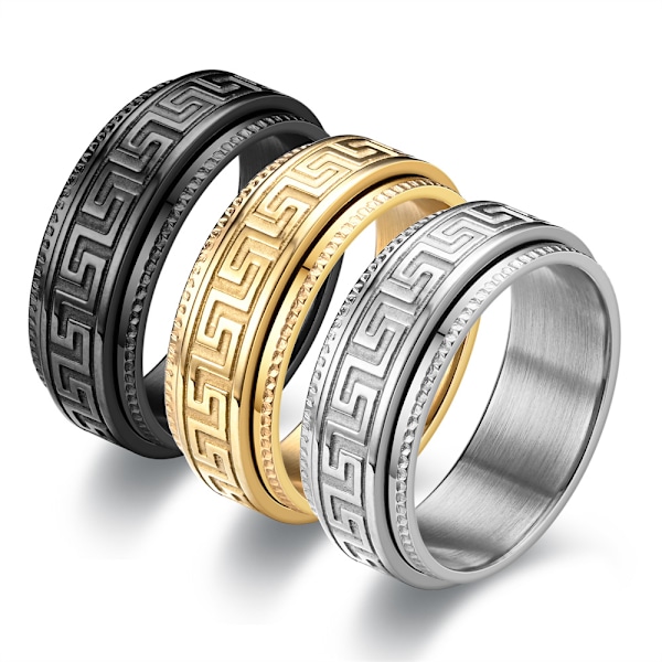Elegant Mönstrad Ring Svart 10