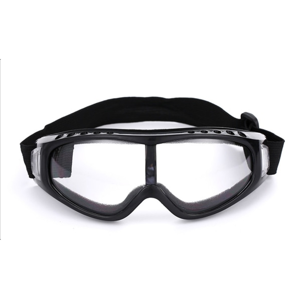 Black Ski Goggles Clear Glass Goggles MC MX Moped Glasses svart