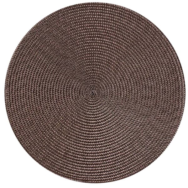 4-Pack flettede runde dekkebrikker Brun 38cm brun