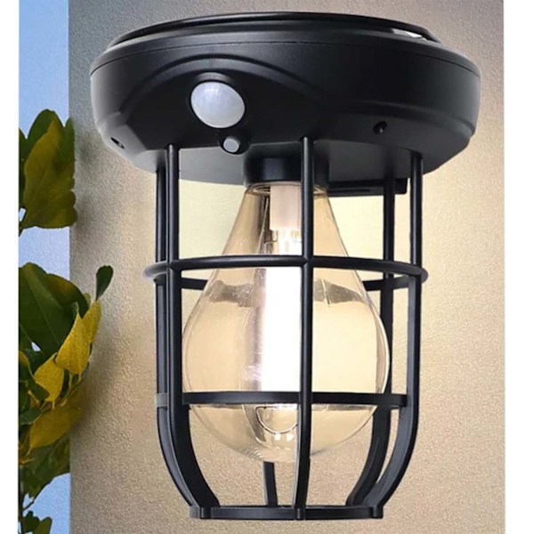 Solcellslykta med Väggfäste | 3 Lägen och Rörelsesensor svart