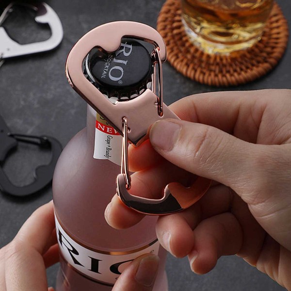 Nøglering Carabiner Carbines med CapSome Opener Black sort