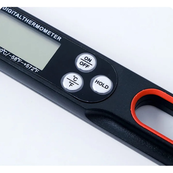 Vikbar Digital Kökstermometer Instant Read Svart svart