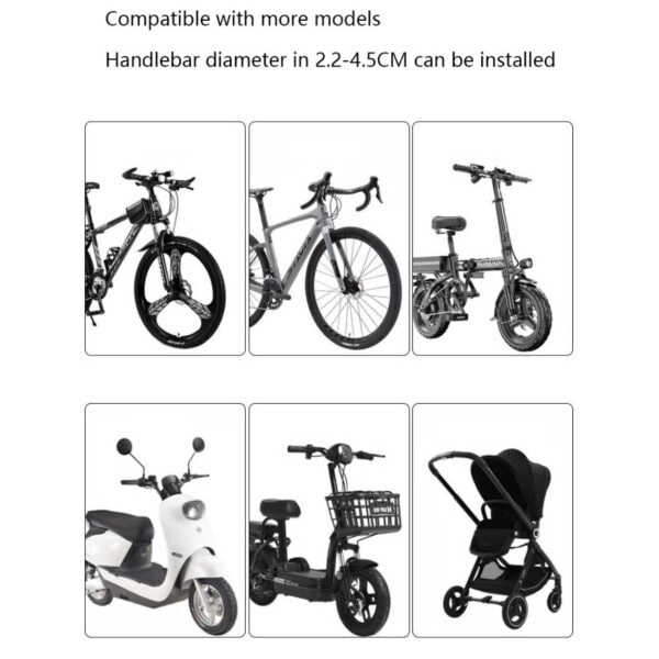 Sykkelmobilholder og flaskeholder - mobil og flaske svart