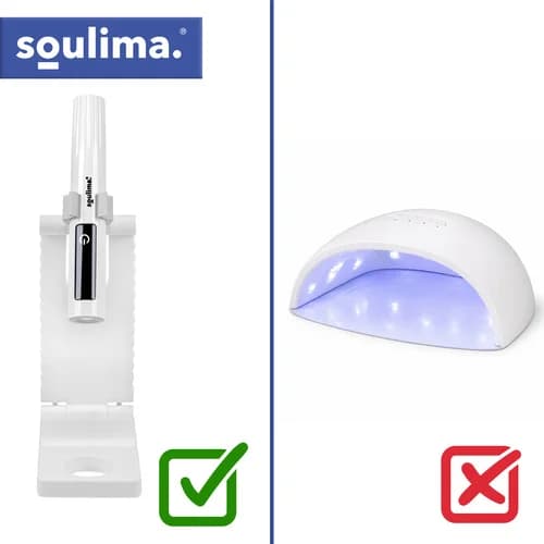 Bærbar UV LED-neglelampe 3W med holder – trådløs, USB-C Vit