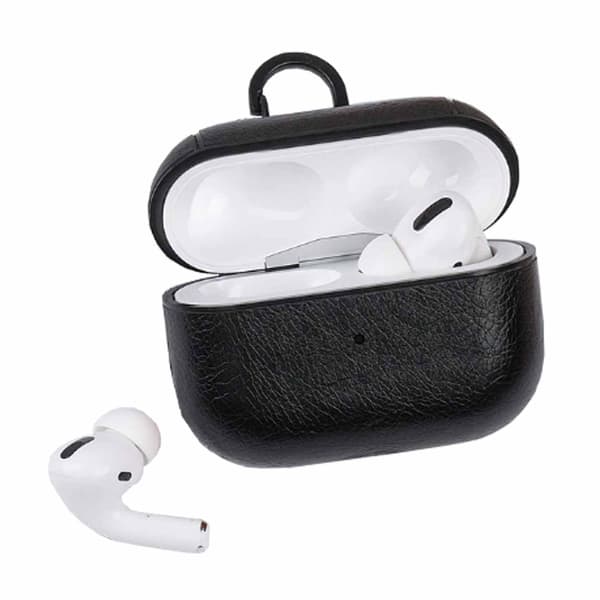 Sort Apple Airpods Pro taske Case Beskyttende Case Læder Læder sort
