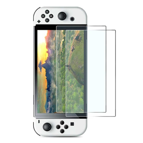 2-Pack Nintendo Switch OLED Kompatibla Skärmskydd Displayfilm transparent