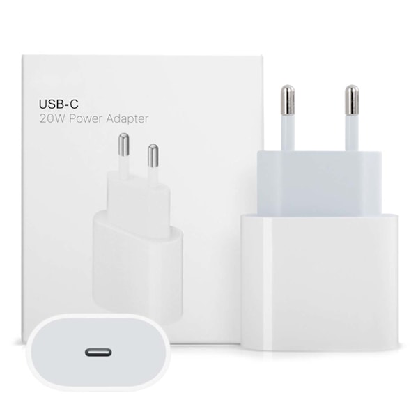Snabbladdare USB-C 20W | Väggladdare Vit vit